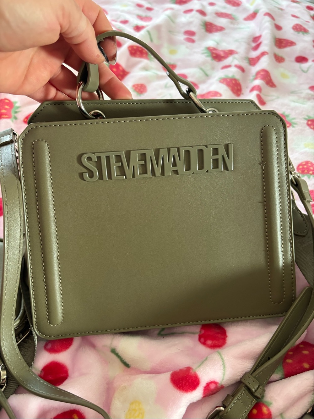 Steve Madden Olive Green Structured cross body